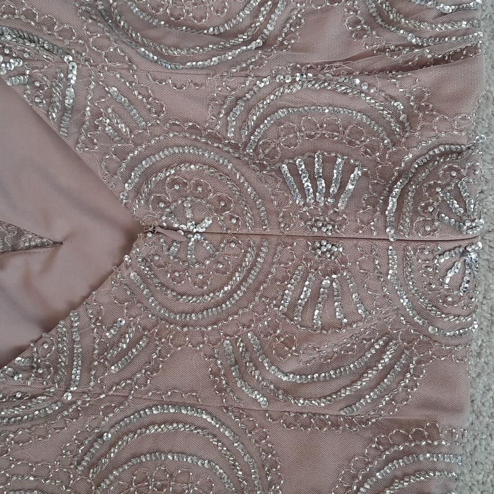 NWOT! AIDEN MATTOX BLUSH BEADED DESIGNER DRESS GOWN SIZE 8 - Picture 7 of 15